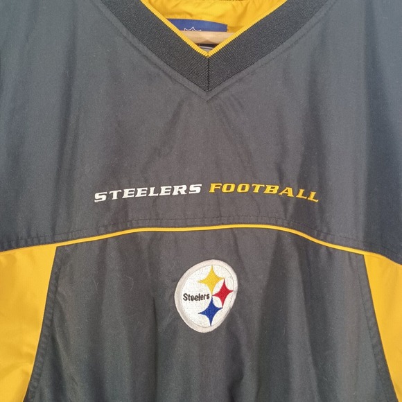 NFL Team Apparel On Field Adult XL STEELERS Pullover Jacket Black Yellow Reebok - Picture 3 of 11